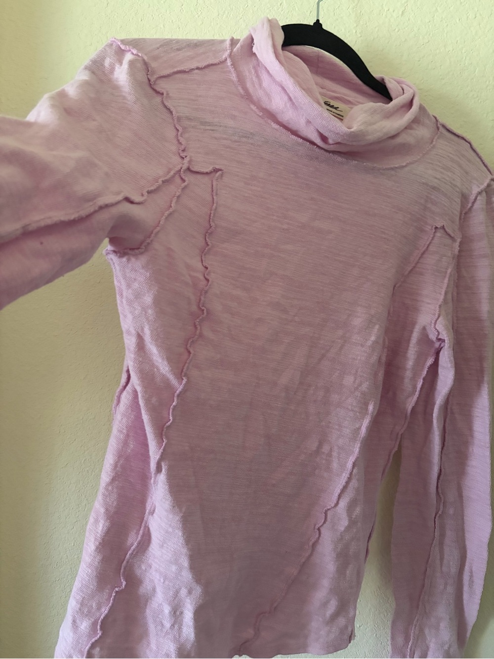 We The Free Pale Pink Long Sleeve Cowl-Neck Top